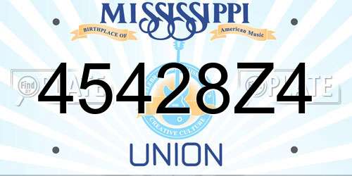 45428Z4 Mississippi License Plate
