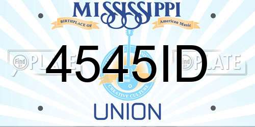 4545ID Mississippi License Plate