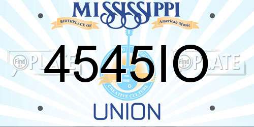 4545IO Mississippi License Plate