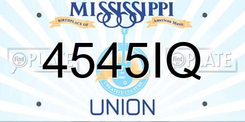 4545IQ Mississippi License Plate