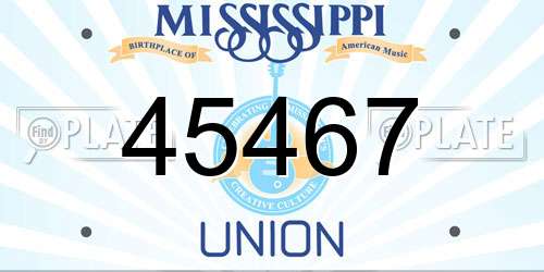 45467 Mississippi License Plate