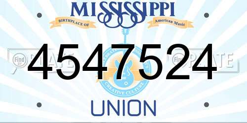 4547524 Mississippi License Plate
