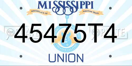 45475T4 Mississippi License Plate
