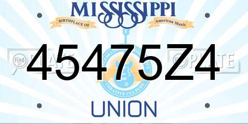 45475Z4 Mississippi License Plate