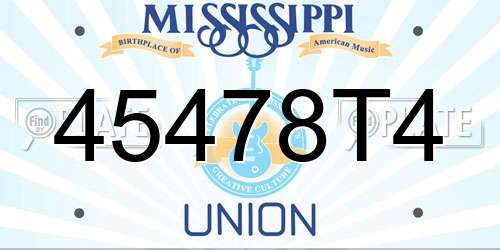 45478T4 Mississippi License Plate