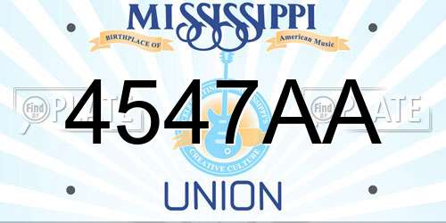 4547AA Mississippi License Plate