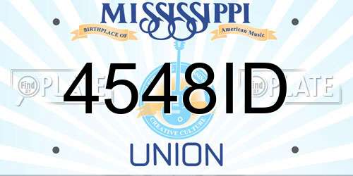4548ID Mississippi License Plate
