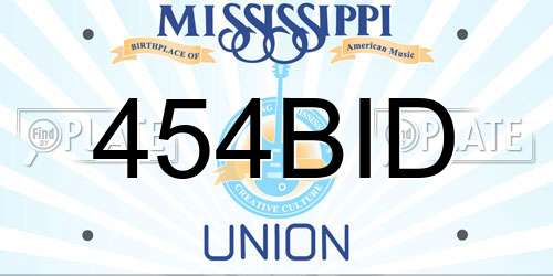 454BID Mississippi License Plate