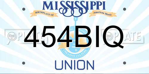 454BIQ Mississippi License Plate