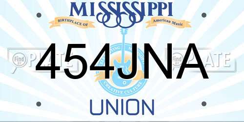 454JNA Mississippi License Plate