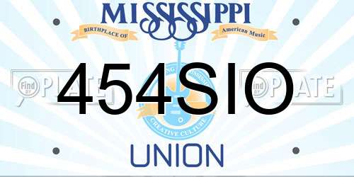 454SIO Mississippi License Plate