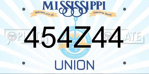 454Z44 Mississippi License Plate