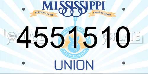 4551510 Mississippi License Plate