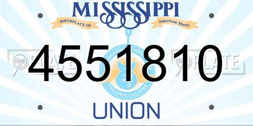 4551810 Mississippi License Plate