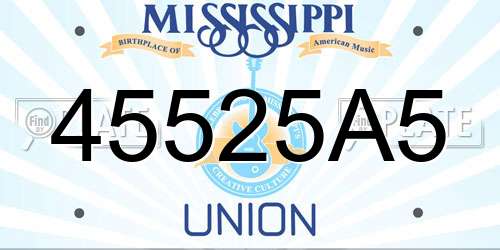 45525A5 Mississippi License Plate