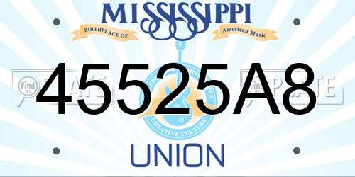 45525A8 Mississippi License Plate