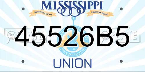 45526B5 Mississippi License Plate