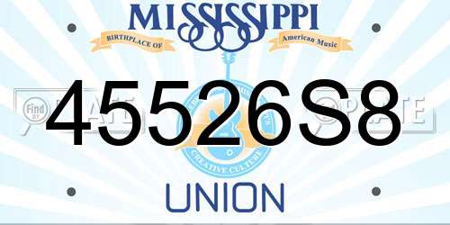 45526S8 Mississippi License Plate