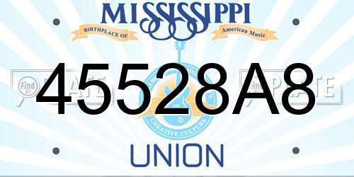 45528A8 Mississippi License Plate
