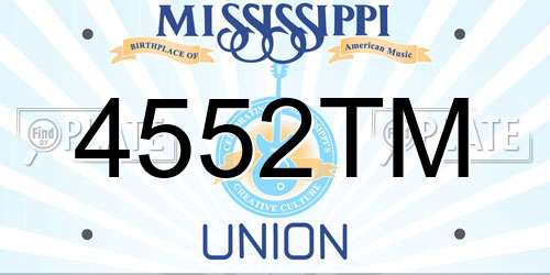 4552TM Mississippi License Plate