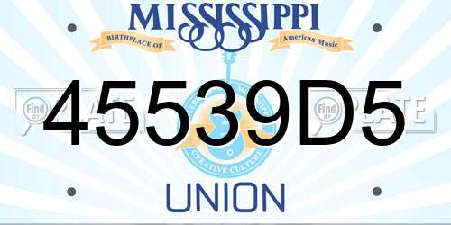 45539D5 Mississippi License Plate