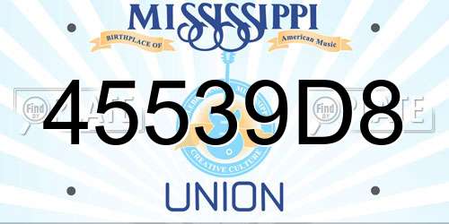 45539D8 Mississippi License Plate