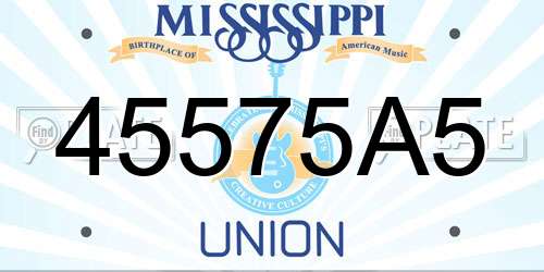 45575A5 Mississippi License Plate