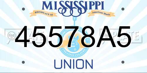 45578A5 Mississippi License Plate