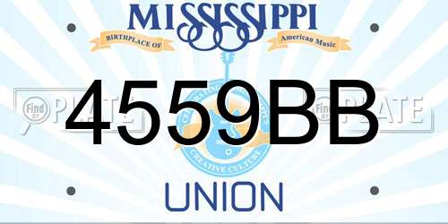 4559BB Mississippi License Plate