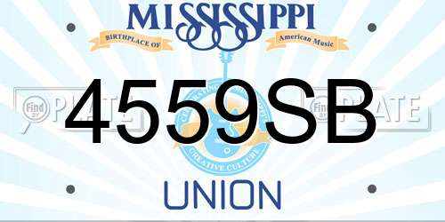 4559SB Mississippi License Plate