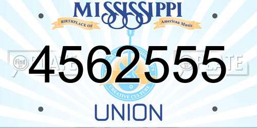 4562555 Mississippi License Plate