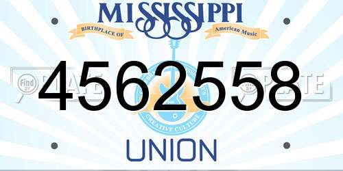 4562558 Mississippi License Plate
