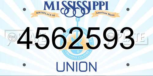 4562593 Mississippi License Plate