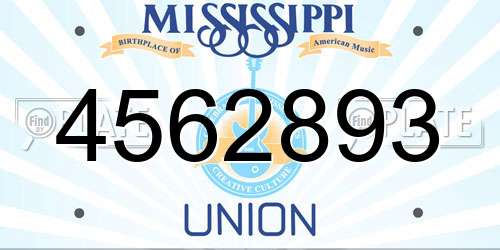 4562893 Mississippi License Plate