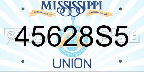 45628S5 Mississippi License Plate