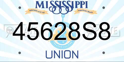 45628S8 Mississippi License Plate