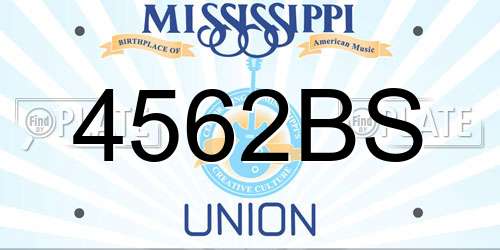 4562BS Mississippi License Plate
