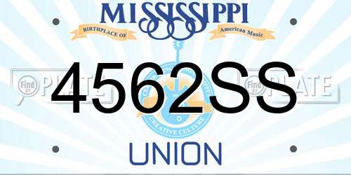4562SS Mississippi License Plate