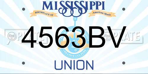 4563BV Mississippi License Plate