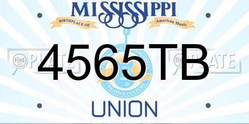 4565TB Mississippi License Plate