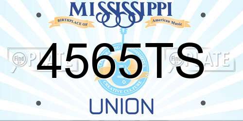 4565TS Mississippi License Plate