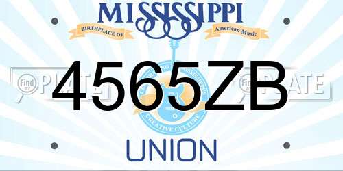 4565ZB Mississippi License Plate