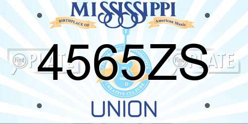 4565ZS Mississippi License Plate