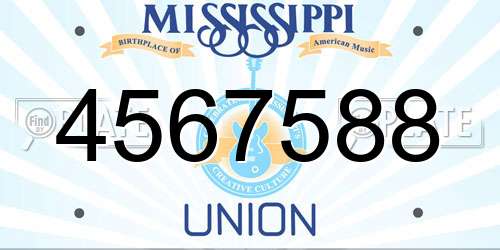 4567588 Mississippi License Plate