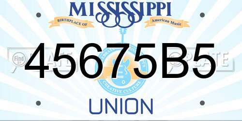 45675B5 Mississippi License Plate