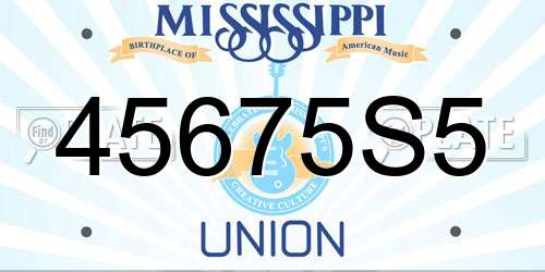 45675S5 Mississippi License Plate