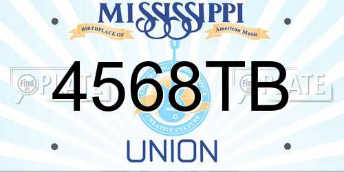 4568TB Mississippi License Plate