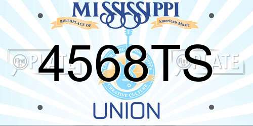 4568TS Mississippi License Plate