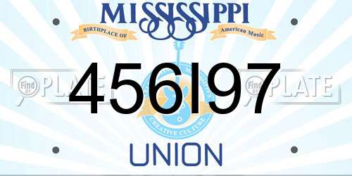 456I97 Mississippi License Plate