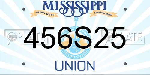 456S25 Mississippi License Plate